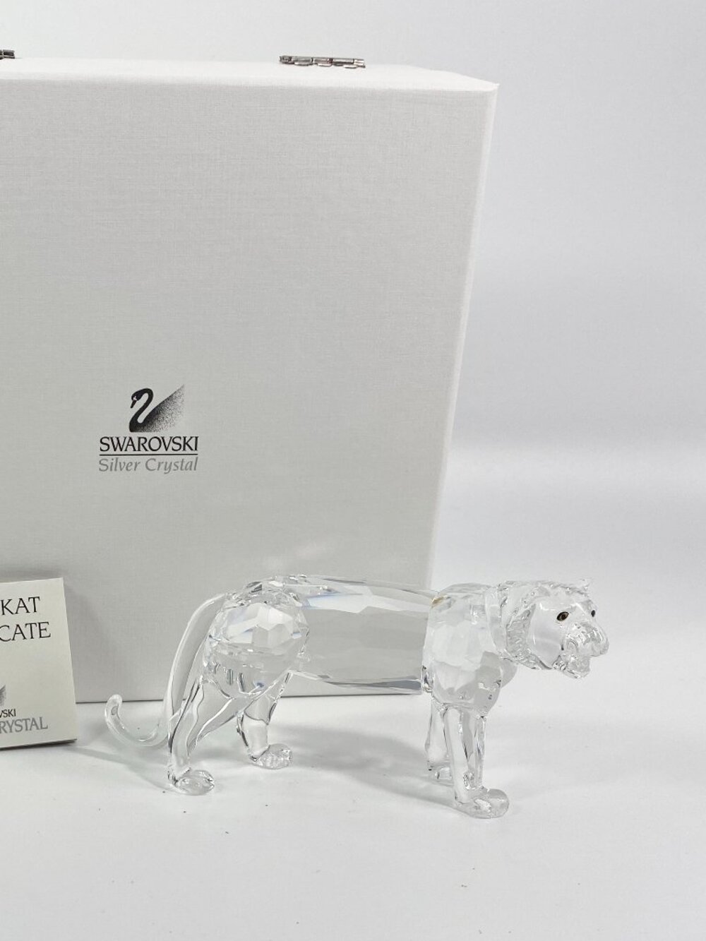 Swarovski Crystal endangered species large Tiger Figurine w/Original Box